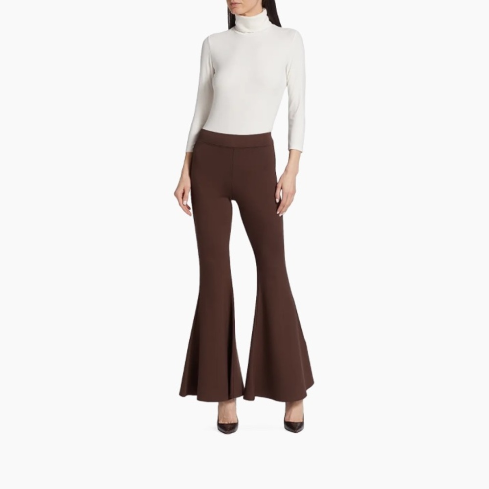L'Agence Kiki Ponte Pant Chicory Coffee High Waist Flare Leg Stretch Size XS - Picture 3 of 14